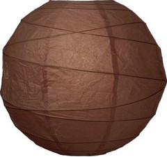 Chocolate Brown 10 Inch Round Free-Style Ribbed Premium Paper Lantern