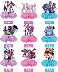 K Pop Demon Party Decorations Honeycomb Centerpieces 9pcs for Birthday Celebr…