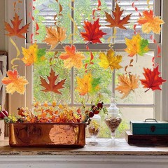 30 PCS PreAssembled Fall Maple Leaves Ceiling Hanging Swirls Party Decorations