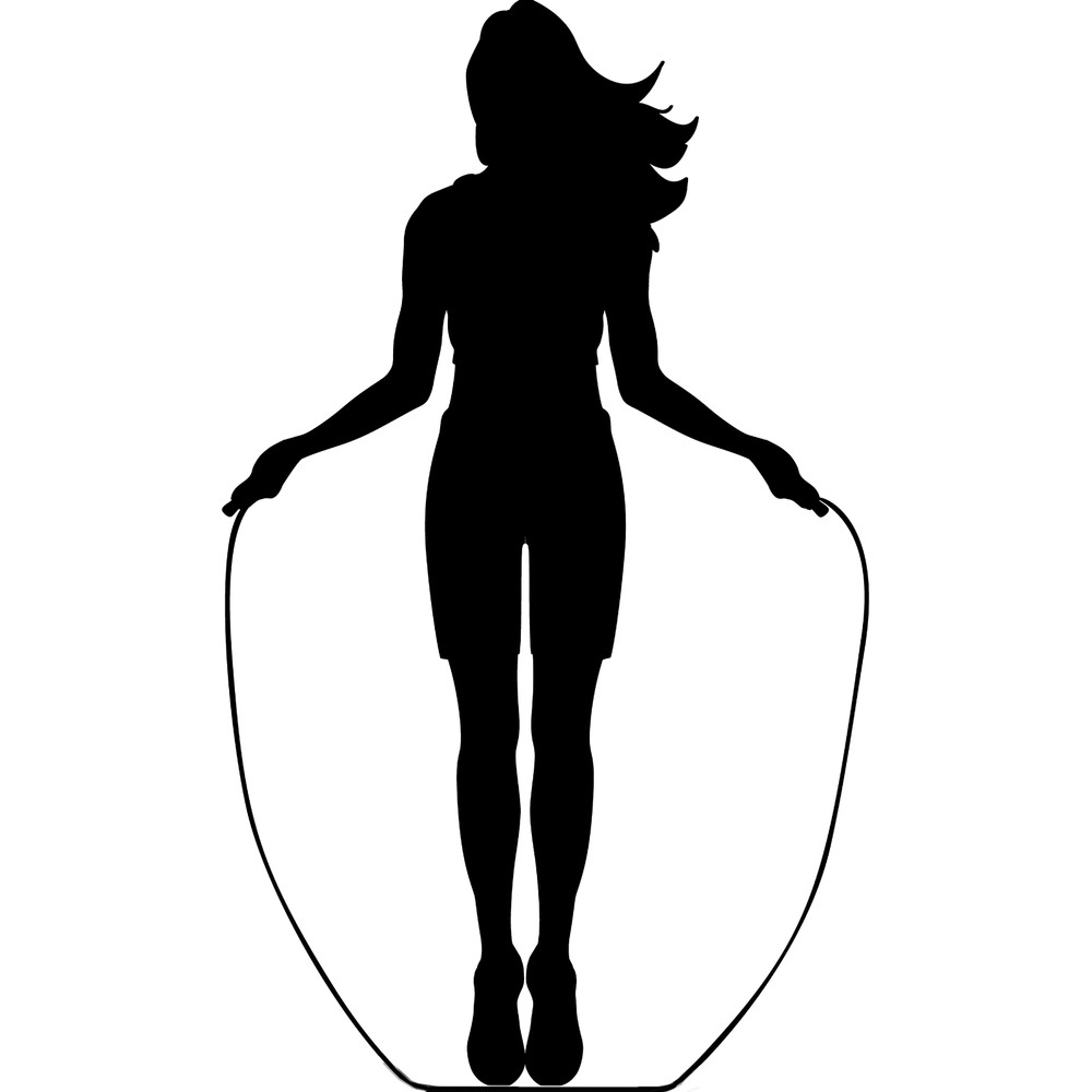 SP13404 Jump Rope Exercise Workout Girl Silhouette Cardboard Cutout Standee Stan