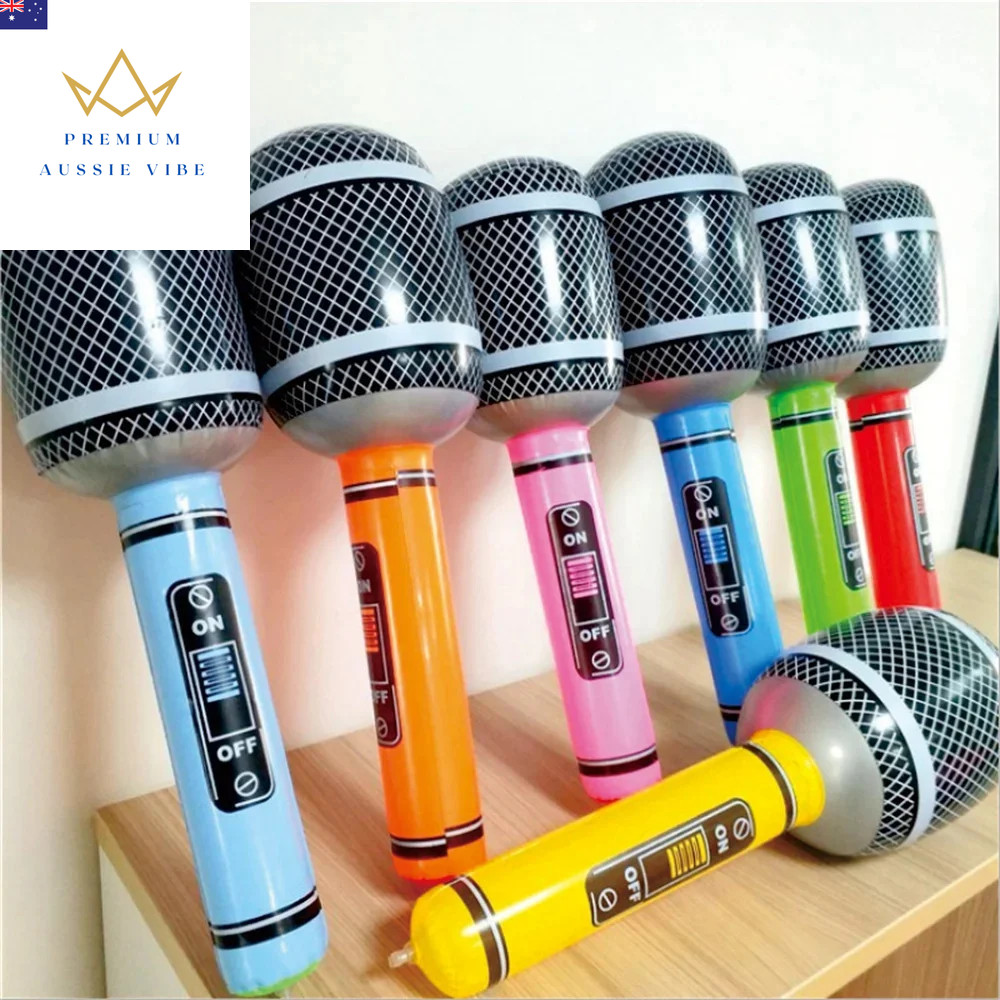 5Pcs Inflatable Microphones 24/30Cm Random Color Microphone Toys Music Party Dec