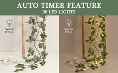 Christmas Decoration Indoor – 6FT Eucalyptus Garland with Timer, Artificial