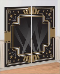 Glitz & Glam Black Gold New Year Hollywood Theme Party Decoration Backdrop