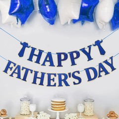 Happy Fathers Day Decorations, Father’s Day Decor Banner with Hanging Swirls, H