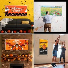 4 Pcs Polyester Oxford Cloth Blank Banners – Blank Banner Signs with Hanging …