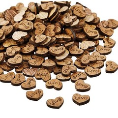 700 Pcs Small Wooden Hearts Rustic Crafts Wedding Table Decor DIY Patch