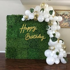 Happy Birthday Sign for Backdrop – Glitter Gold Felt Banner – Includes Dot Gl…