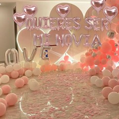QUIERES SER MI NOVIA Valentine’s Set, 1200pcs Roses, Letter & Heart Balloons