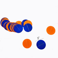 Orange Blue Circle Dots Party Garland Banner Decoration Polka Dots Paper Streame