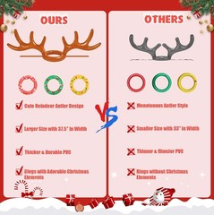 Christmas Inflatable Reindeer Antler Ring Toss Game 2 Sets, 2024 A-antlers