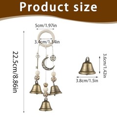 Witch Bell Rattan Wind Chime with Brass Finish for Door Knob Decoration