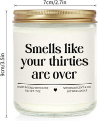40th Birthday Candle Handmade 7oz for Women Men Friend Sister Wife Husband
