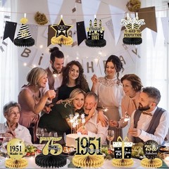 9PCS 75th Birthday decorations 75th birthday Cente