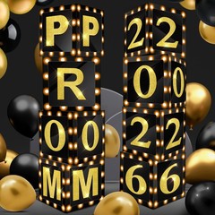 Prom Graduation Boxes Decoration 2026 Photo Booth Column 12 Inch 8 PCS Set