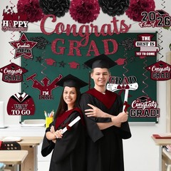 Maroon Graduation Decorations 2026,Graduation Decorations Class Of 2026 Maroo…