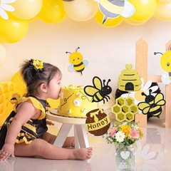 Honey Bee Party Centerpiece Sticks Glitter Bee Birthday Decorations 12PCS Hap…