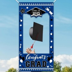 1pc, 2025 Graduation Vinyl Background Photo Frame and 1set Congrats Class