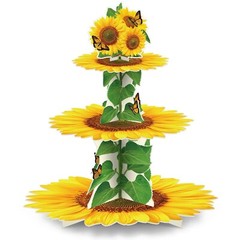 Sunflower Cupcake Stand Sunflower Party Decorations Supplies 3 Tier Summer Ye…