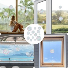 52PCS Anti-Collision Window Stickers for Birds, Large, Multicolored