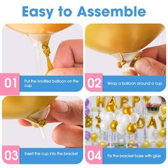 Voircoloria 4 Sets Balloon Stand Kits, Red, Blue, Purple, Pink, Green
