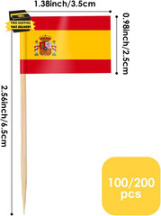 Hispanic Heritage Cupcake Toppers, 100 Pcs Toothpick Flags for Hispanic Heritage