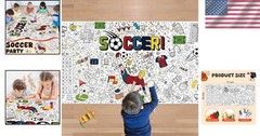 Vibrant Soccer Coloring Tablecloth – Creative Fun for Kids’ Parties & Classrooms