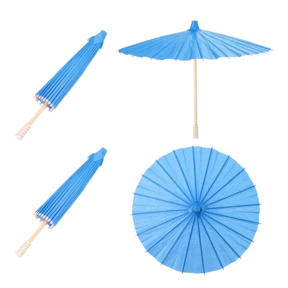 Blue 12″ Paper Umbrellas for DIY Crafts, Wedding Decorations, Party Gifts