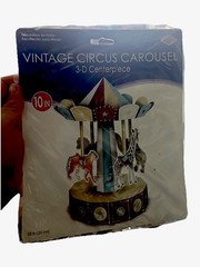 3-D Vintage Circus Carousel Centerpiece 10-inch Party Decoration New In Package
