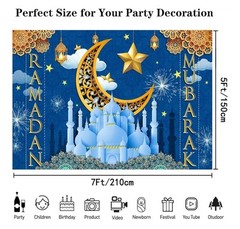 Ramadan Mubarak Muslim Banner Backdrop Backgr Decorations For Home Wall 7x5Ft