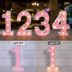 Pink Light up Letters，Pink Party Decorations,Girls Room Decor,Glitter Marquee Nu
