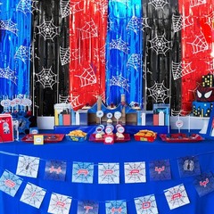 Spider Web Birthday Decorations, 2 Pack Spider Party Supplies 3.3×6.6ft Tinse…