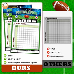 Football Party Decorations – 2 Pack Football Pool Poster – 27.5 X17.7 Inc