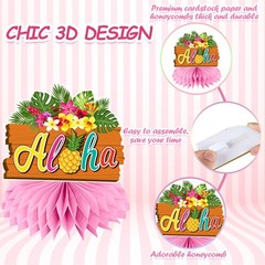 12 Pcs Luau Party Decorations Honeycomb Centerpieces, Hawaiian Party Decorations