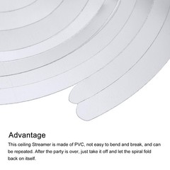 18 Pcs Silver Party Hanging Swirls Double Strip Ceiling Decorations Set