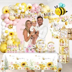 Bee Themed 1st Birthday Decorations Kit