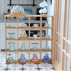 Miniature Wooden Storage Rack Mini House Furniture 1:12 Dollhouse Accessory New