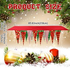 Christmas Grid Leopard Xmas Tree Mantel Scarf Fireplace Top Runner Cover