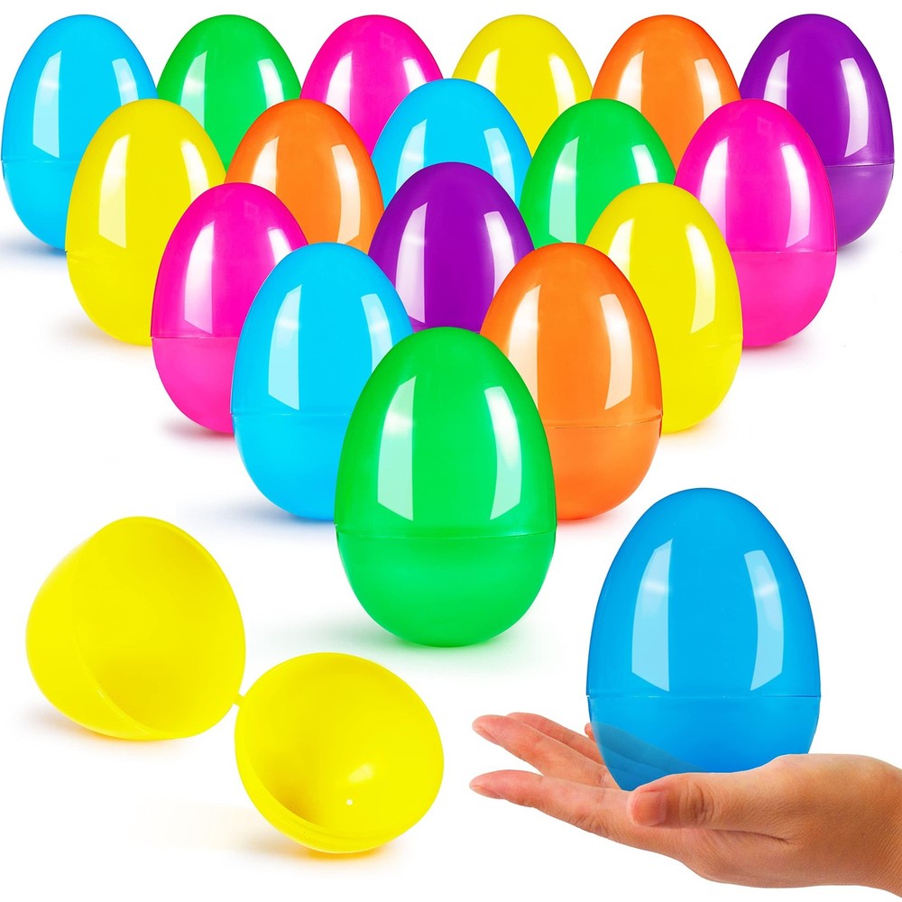 JOYIN 3.15″ Easter Eggs, Large Fillable Plastic Eggs Empty Colorful 100Pack