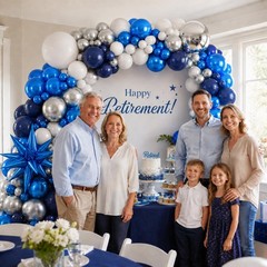 Graduation Balloon Arch Kit 2026 Blue and White Balloon Garland Royal Blue Wh…