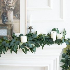 3Pcs Fake Eucalyptus Vines, 6.5FT Silk Ivy Garland, Odorless Lush Green Leaves