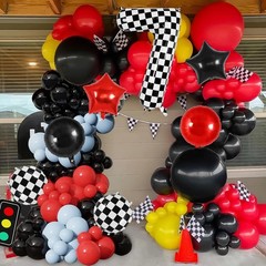 Checkered Number 7 Balloon, 40 Inch Large Foil Race Car Number Balloons, Big …