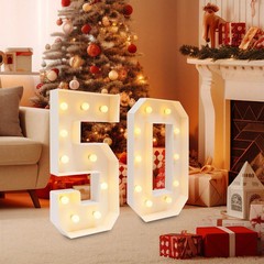 50 Light Up Numbers 100cm Mosaic Marquee Led Sign For 50th Birthday Decorations