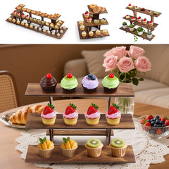 3 Tier Wooden Cupcake Tower Rustic Tiered Tray for Dessert Display Party Serving