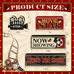 4 Pcs Movie Night Table Decor Christmas Tiered Tray Decorations Set Movie Sta…