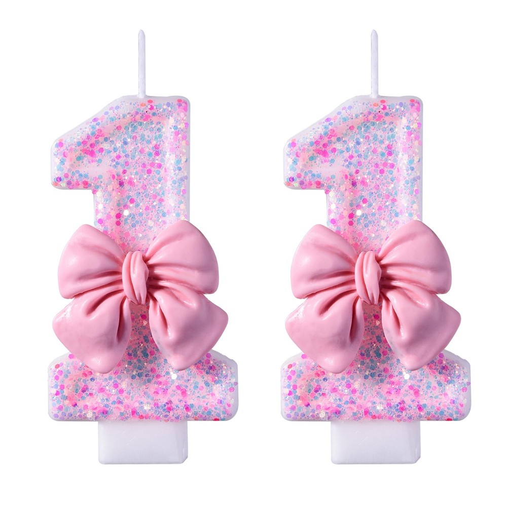 VSHILI 11th Birthday Candles, Pink 11 Year Old 1.5 inches x 2.8 inches,