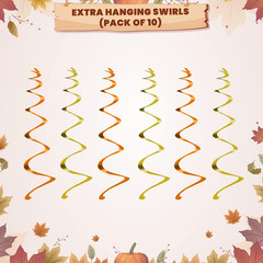 Fall Maple Leaf Hanging Swirls – 30 Pack for Home & Classroom Decor