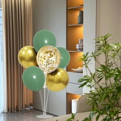 Green and Gold Party Decorations, 4 Set Balloon Stand with Pump and Green Gol…