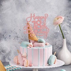 1 Pack Happy 18th Birthday Cake Topper Rose Gold Glitter 18 & Fabulous Cheers…