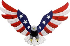 Patriotic Eagle Wall Art – Handmade Metal Hanging Sculpture for Independence Day