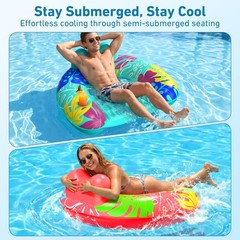 2 Pack Pool Floats Adult, Inflatable Pool Float Chairs with Cup Holder, Pool …